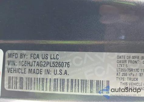 2023 Jeep Gladiator Willys Sport 4X4 z USA, uszkodzony, nr VIN 1C6HJTAG2PL526076